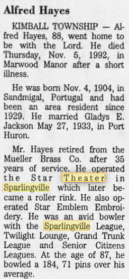 Star Theatre - Nov 7 1992 Former Operator Passes Away (newer photo)